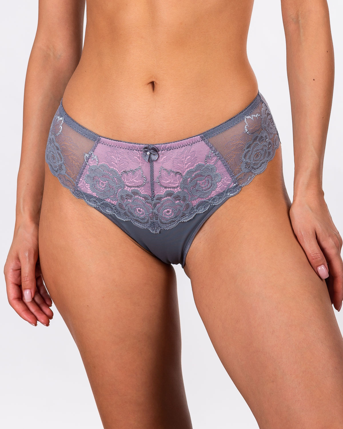 Жіночі труси мікрофібра з мереживом Lanny mode 55420 сіро-рожеві k3641-8 Жіночі труси мікрофібра з мереживом Lanny mode 55420 сіро-рожеві k3641-8